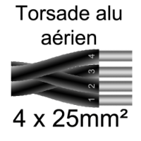 cable alu 4x 25²